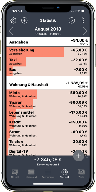 Mein Haushaltsbuch – Statistik auf dem Smartphone