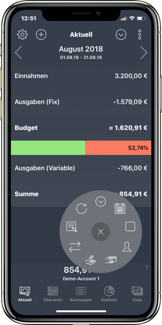 App Ansicht Mein Haushaltsbuch